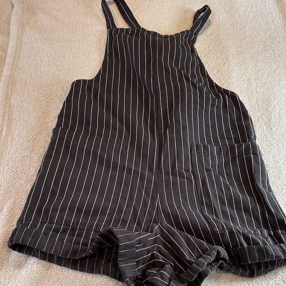 dark Gray and White Striped Overalls size XS